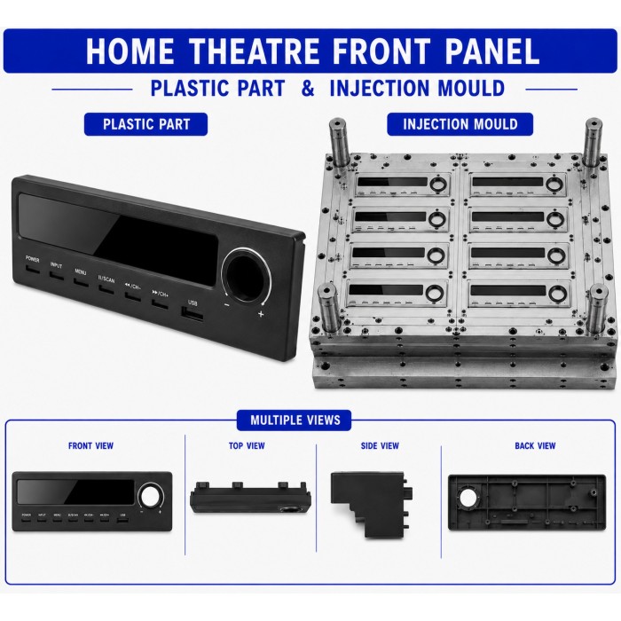 Home Theatre Plastic Front Panel Mould and Moulding Service