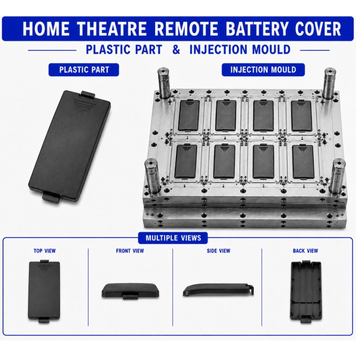 Home Theatre Plastic Remote Battery Cover Mould and Moulding Service