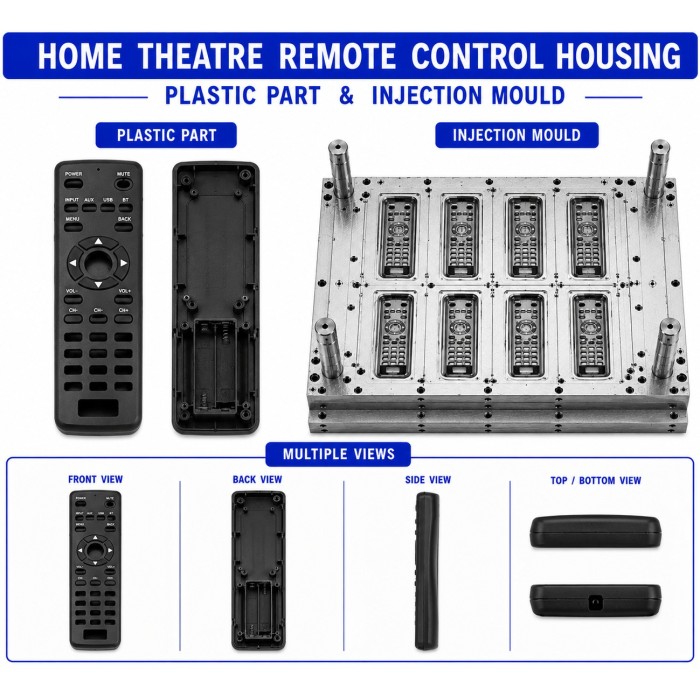 Home Theatre Plastic Remote Control Housing Mould and Moulding Service Home Theatre Plastic Remote Control Housing Mould and Moulding Service
