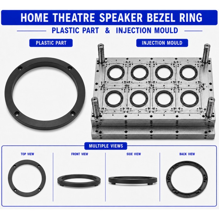 Home Theatre Plastic Speaker Bezel Ring Mould and Moulding Service