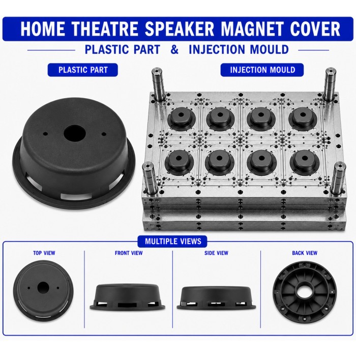 Home Theatre Plastic Speaker Magnet Cover Mould and Moulding Service