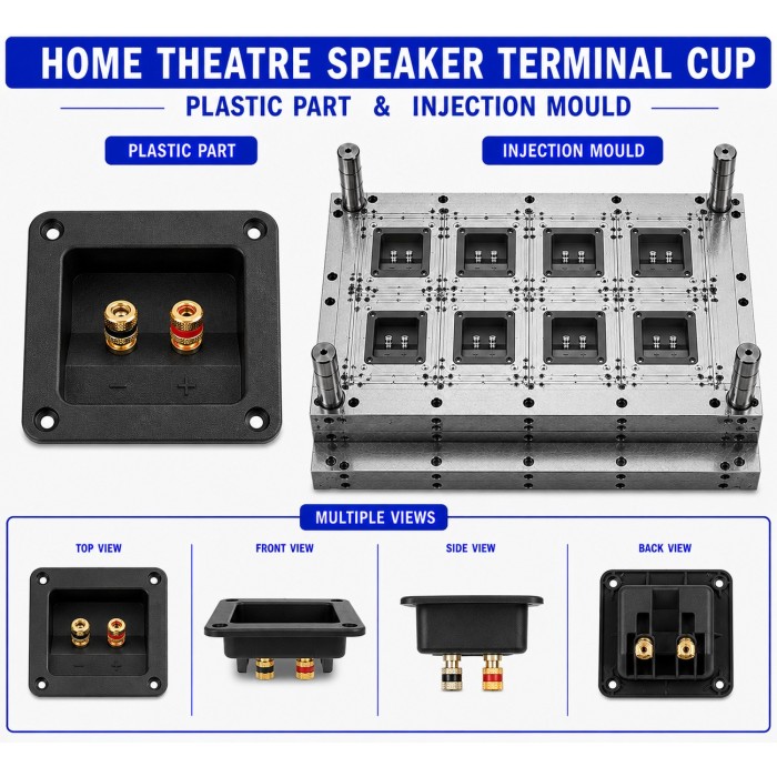 Home Theatre Plastic Speaker Terminal Cup Mould and Moulding Service
