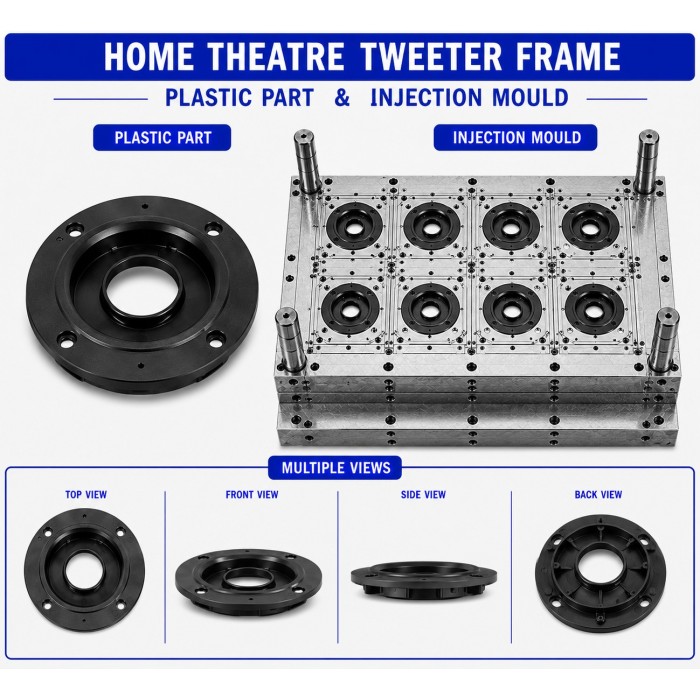 Home Theatre Plastic Tweeter Frame Mould and Moulding Service