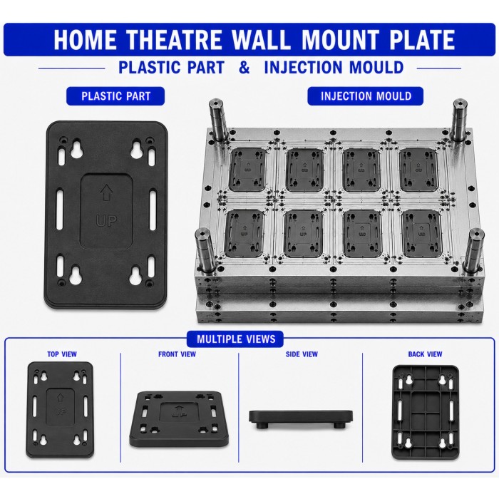 Home Theatre Plastic Wall Mount Plate Mould and Moulding Service
