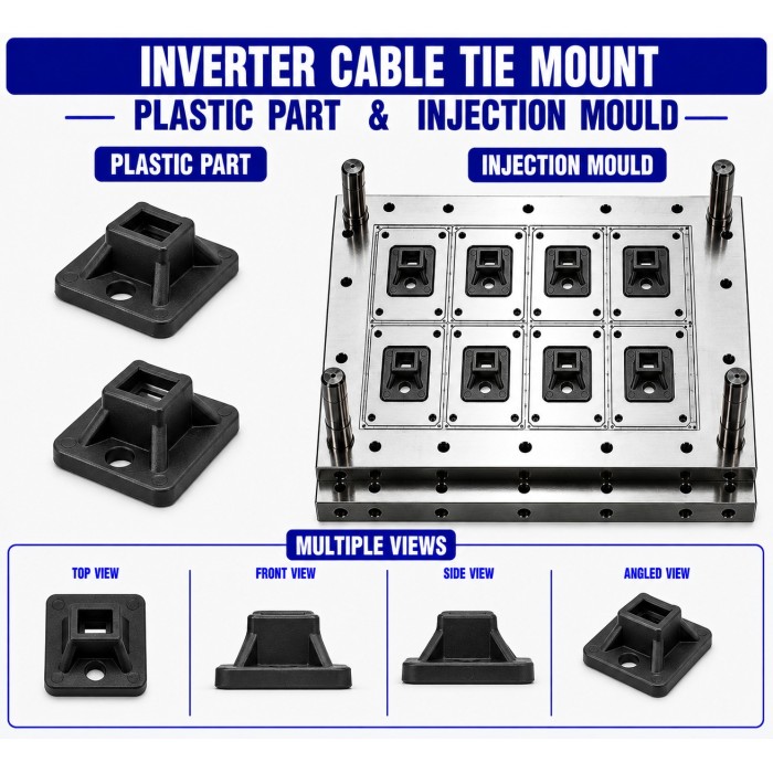 Inverter Plastic Cable Tie Mount Mould and Moulding Service