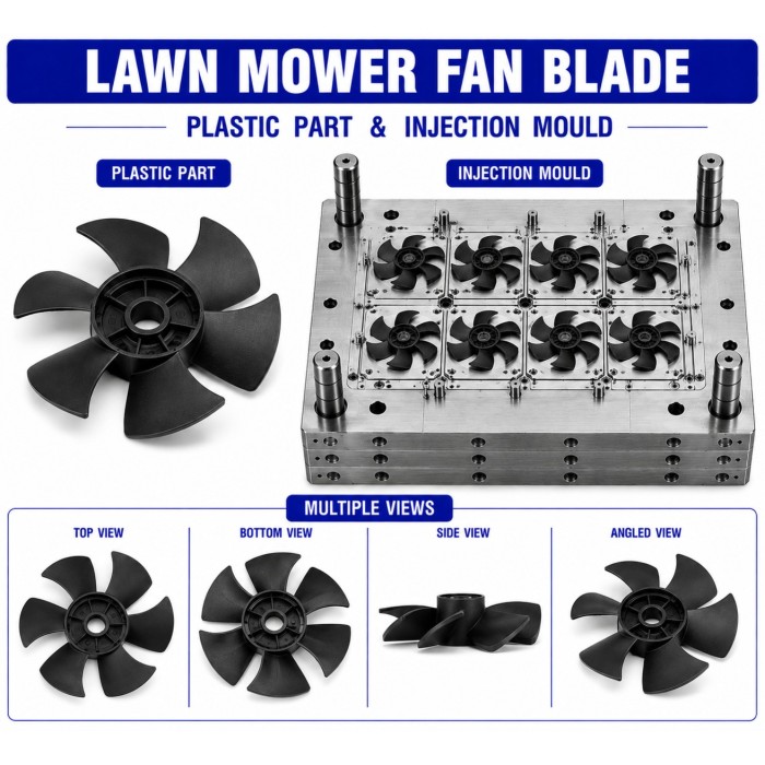 Lawn Mower Plastic Fan Blade Mould and Moulding Services