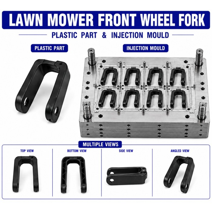 Lawn Mower Plastic Front Wheel Fork Mould and Moulding Services