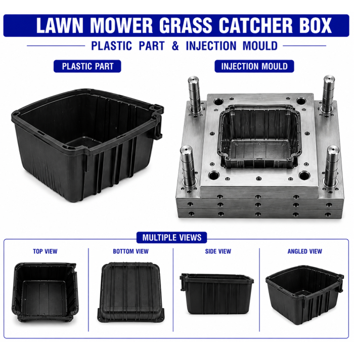 Lawn Mower Plastic Grass Catcher Box Mould and Moulding Services Lawn Mower Plastic Grass Catcher Box Mould and Moulding Services