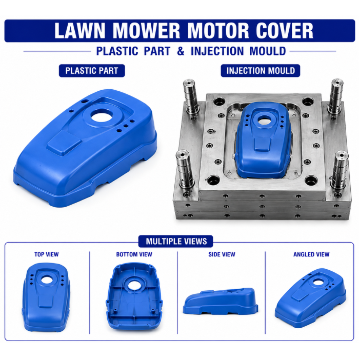 Lawn Mower Plastic Motor Cover Mould and Moulding Services Lawn Mower Plastic Motor Cover Mould and Moulding Services