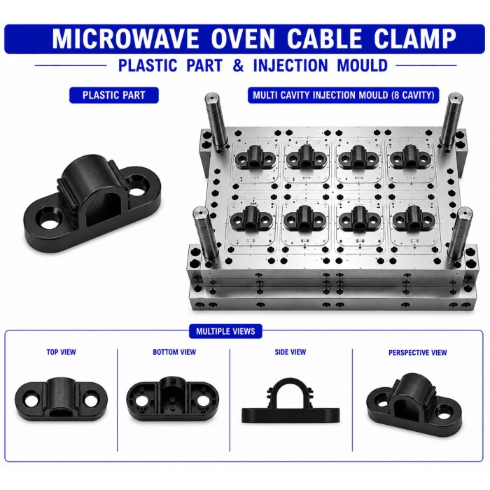 Microwave Oven Plastic Cable Clamp Mould and Moulding Service