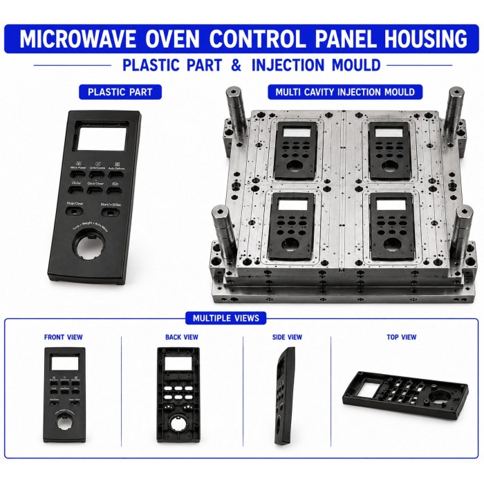Microwave Oven Plastic Control Panel housing Mould and Moulding Services Microwave Oven Plastic Control Panel housing Mould and Moulding Services