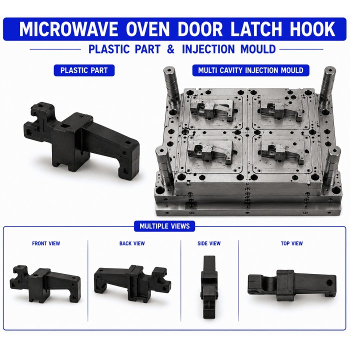 Microwave Oven Plastic Door Latch Hook Mould and Moulding Services Microwave Oven Plastic Door Latch Hook Mould and Moulding Services