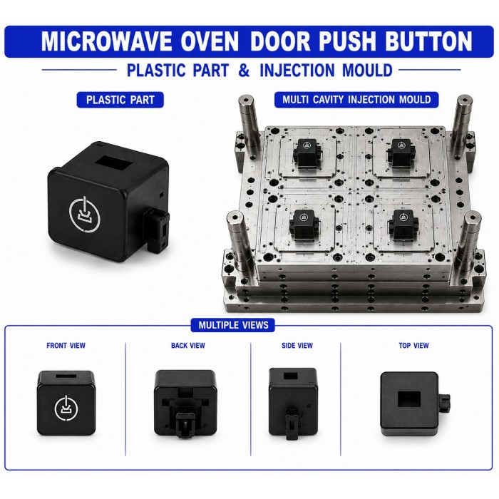 Microwave Oven Plastic Door Push Button Mould and Moulding Services Microwave Oven Plastic Door Push Button Mould and Moulding Services