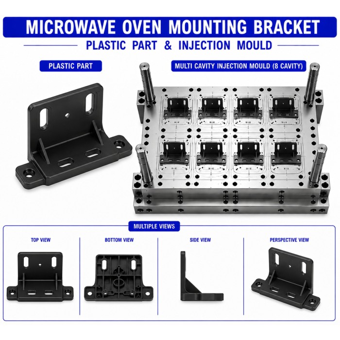 Microwave Oven Plastic Mounting Bracket Mould and Moulding Services