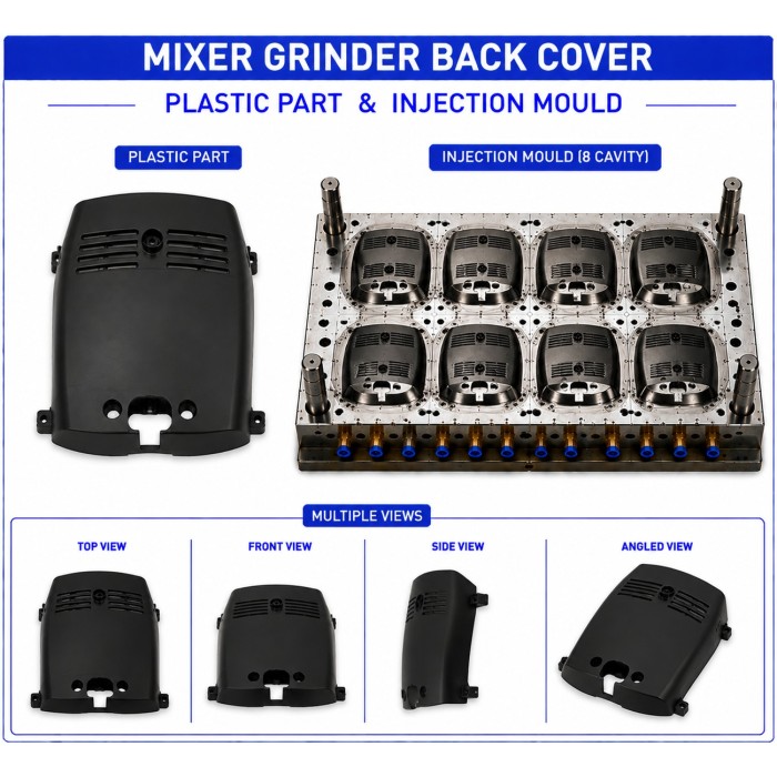 Mixer Grinder Plastic Back Cover Mould and Moulding Service Mixer Grinder Plastic Back Cover Mould and Moulding Service