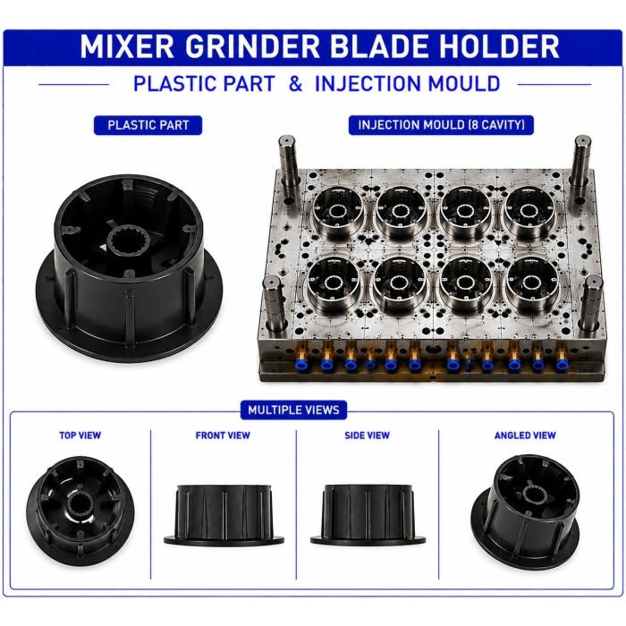 Mixer Grinder Plastic Blade Holder Mould and Moulding Service Mixer Grinder Plastic Blade Holder Mould and Moulding Service