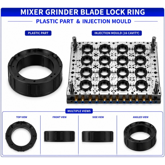 Mixer Grinder Plastic Blade Lock Ring Mould and Moulding Service