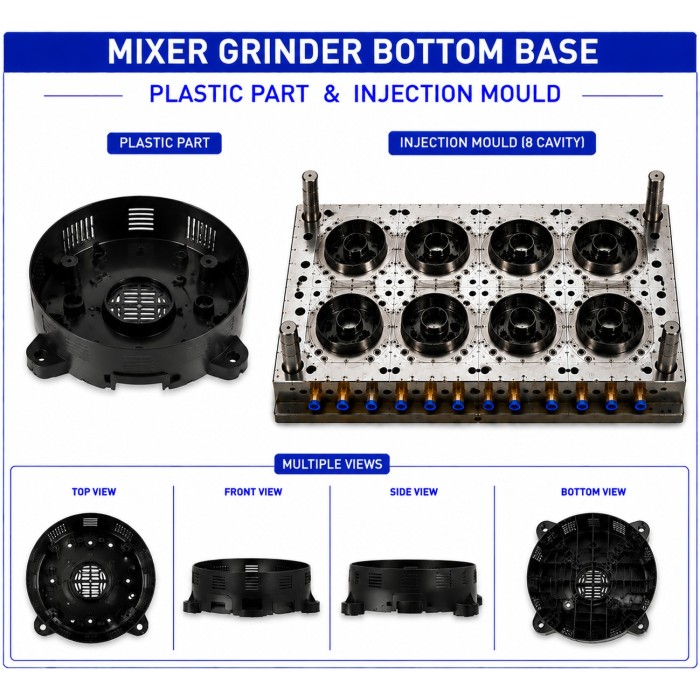 Mixer Grinder Plastic Bottom Base Mould and Moulding Service Mixer Grinder Plastic Bottom Base Mould and Moulding Service