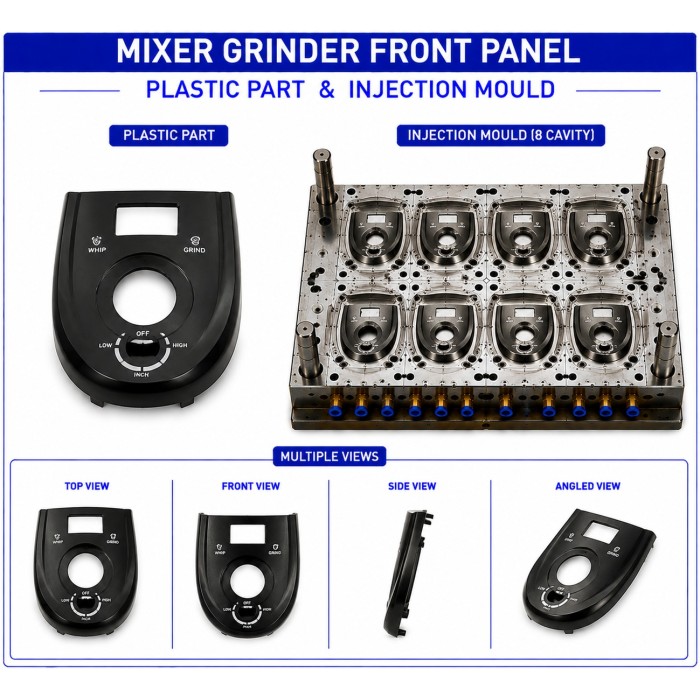 Mixer Grinder Plastic Front Panel Mould and Moulding Service