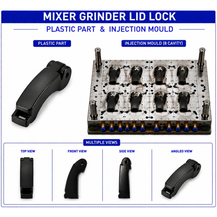 Mixer Grinder Plastic Lid Lock Mould and Moulding Service Mixer Grinder Plastic Lid Lock Mould and Moulding Service