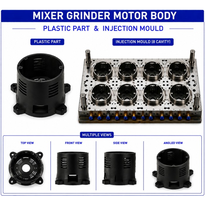 Mixer Grinder Plastic Motor Body Mould and Moulding Service Mixer Grinder Plastic Motor Body Mould and Moulding Service