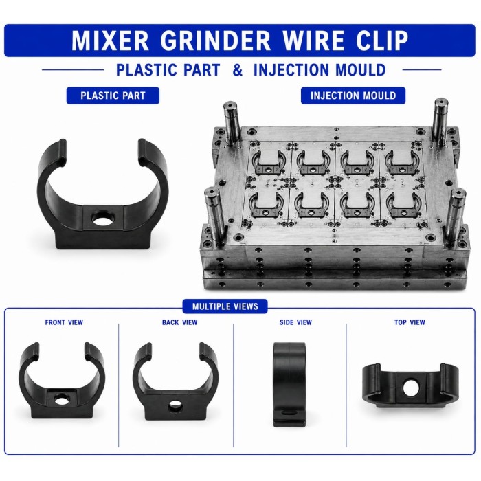 Mixer Grinder Plastic Wire Clip Mould and Moulding Service Mixer Grinder Plastic Wire Clip Mould and Moulding Service
