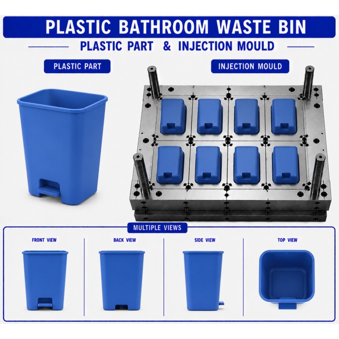 Plastic Bathroom Waste Bin Mould and Moulding Service