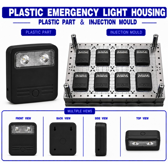 Plastic Emergency Light Housing Mould and Moulding Service Plastic Emergency Light Housing Mould and Moulding Service