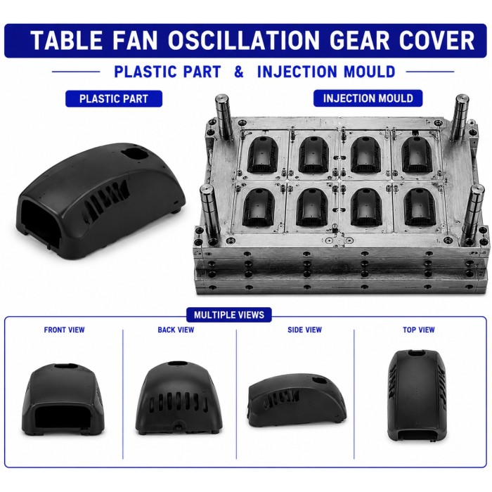 Plastic Fan Oscillation Gear Cover Mould and Moulding Service