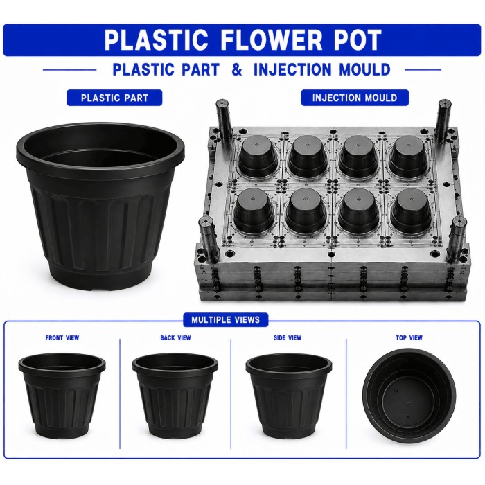 Plastic Flower Pot Mould and Moulding Service