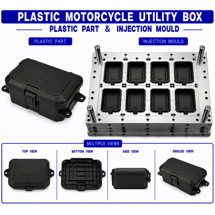 Plastic Motorcycle Utility Box Mould and Moulding Service Plastic Motorcycle Utility Box Mould and Moulding Service