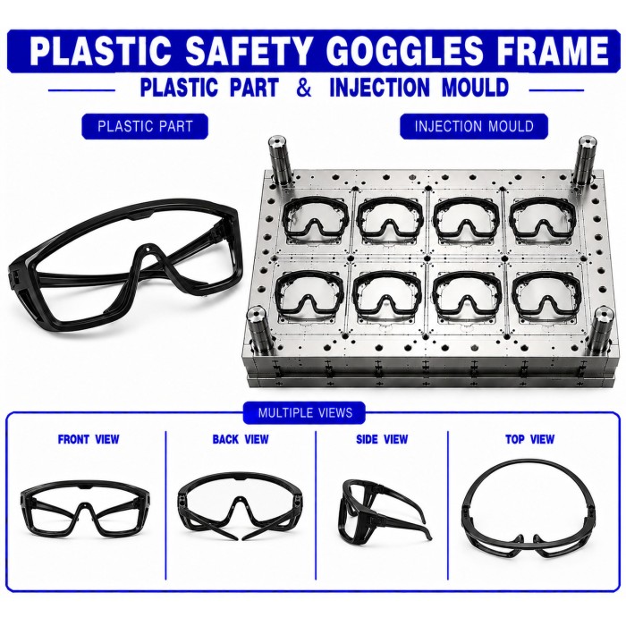 Plastic Safety Goggles Frame Mould and Moulding Service Plastic Safety Goggles Frame Mould and Moulding Service