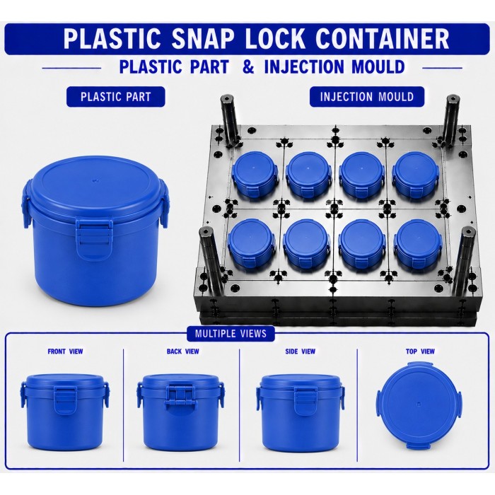 Plastic Snap Lock Conatiner Mould and Moulding Service