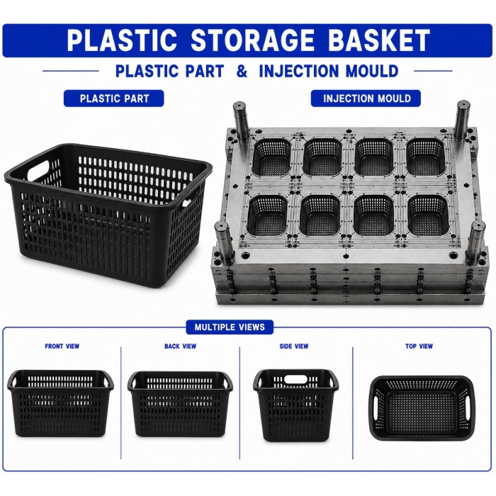 Plastic Storage Basket Mould and Moulding Service Plastic Storage Basket Mould and Moulding Service