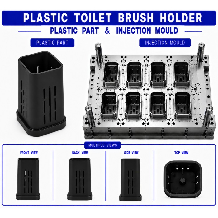 Plastic Toilet Brush Holder Mould and Moulding Service
