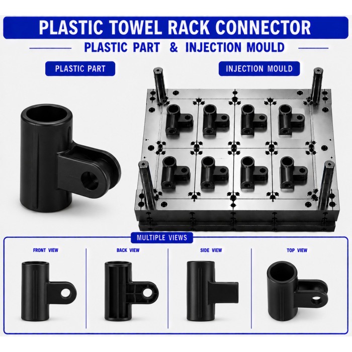 Plastic Towel Rack Connector Mould and Moulding Service
