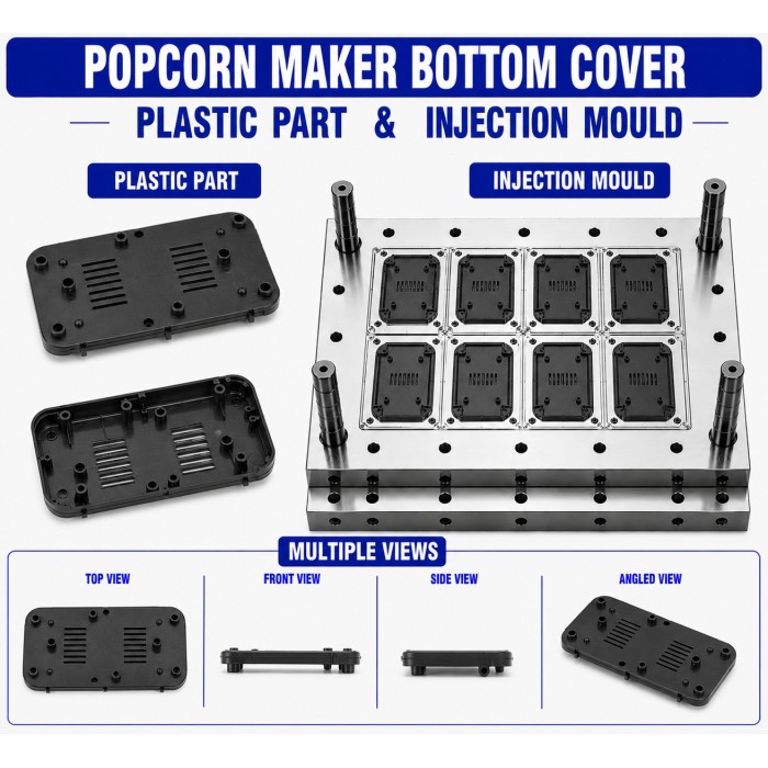 Popcorn Maker Plastic Bottom Cover Mould and Moulding Service Popcorn Maker Plastic Bottom Cover Mould and Moulding Service