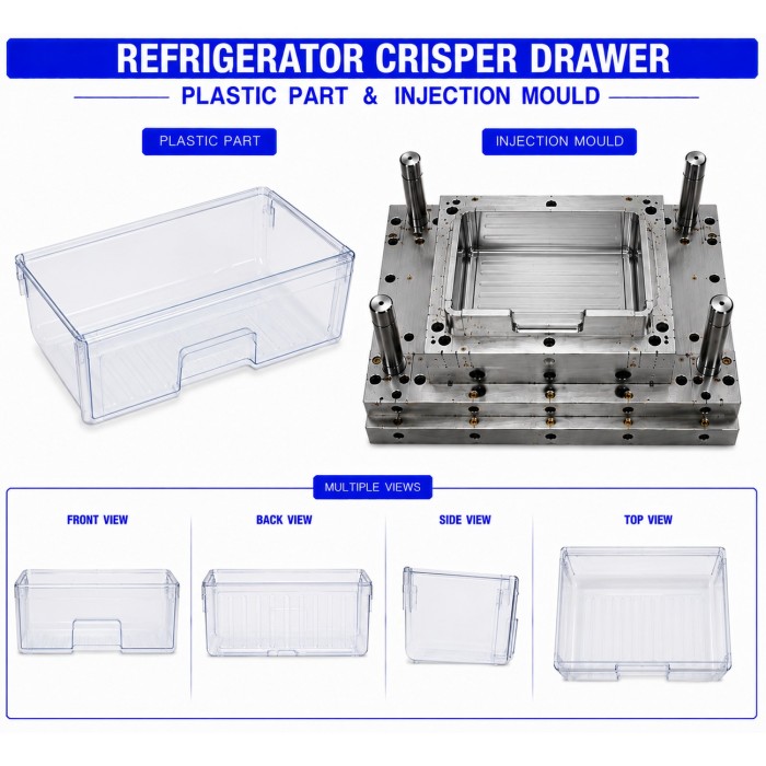 Refrigerator Plastic Crisper Drawer Refrigerator Plastic Crisper Drawer