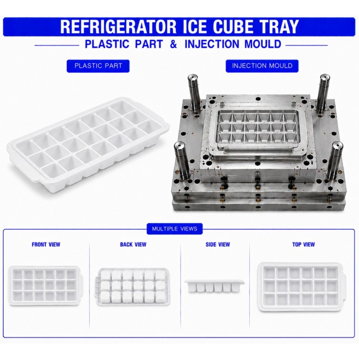 Refrigerator Plastic Ice Cube Tray
