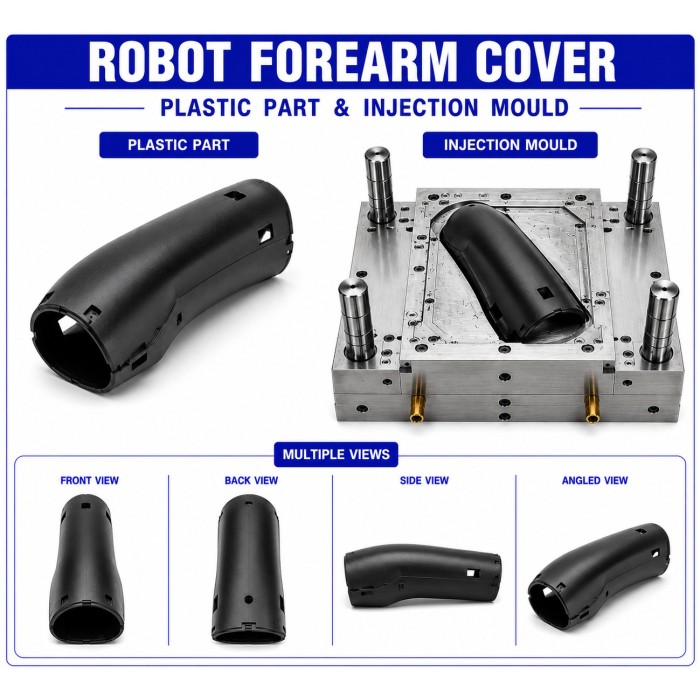 Robot Plastic Forearm Cover Mould and Moulding Services Robot Plastic Forearm Cover Mould and Moulding Services