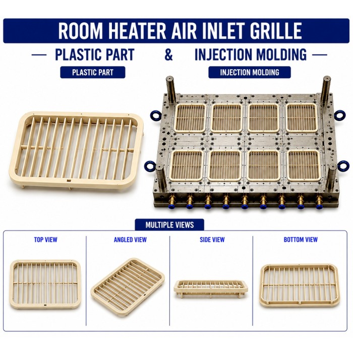 Room Heater Plastic Air Inlet Grille Mould and Moulding Service Room Heater Plastic Air Inlet Grille Mould and Moulding Service