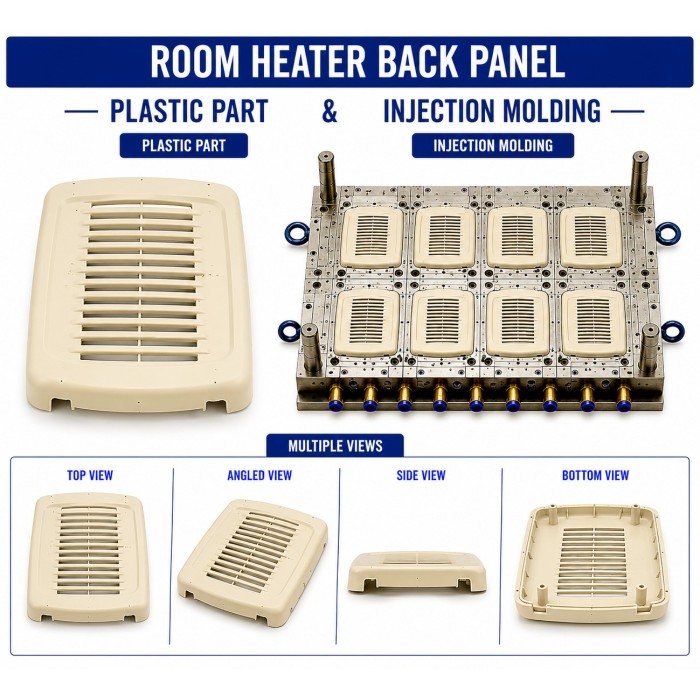 Room Heater Plastic Back Panel Mould and Moulding Service