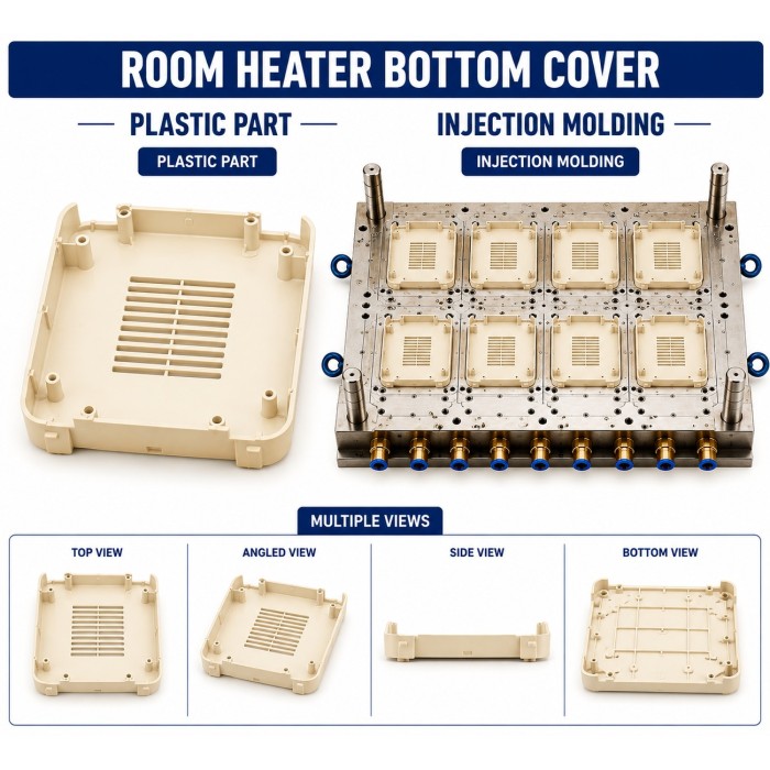 Room Heater Plastic Bottom Cover Mould and Moulding Service Room Heater Plastic Bottom Cover Mould and Moulding Service