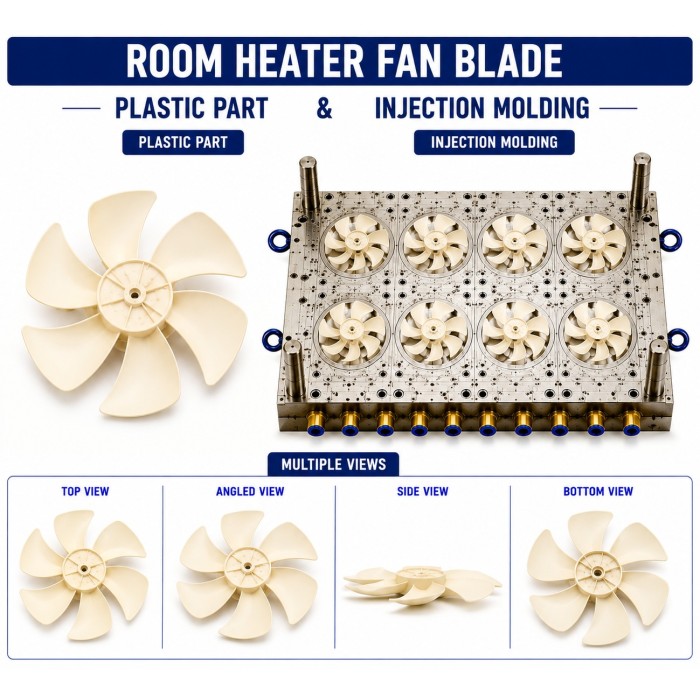Room Heater Plastic Fan Blade Mould and Moulding Service Room Heater Plastic Fan Blade Mould and Moulding Service