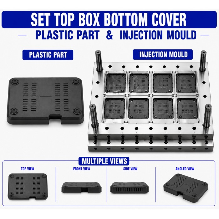 Set Top Box Plastic Bottom Cover Mould and Moulding Service