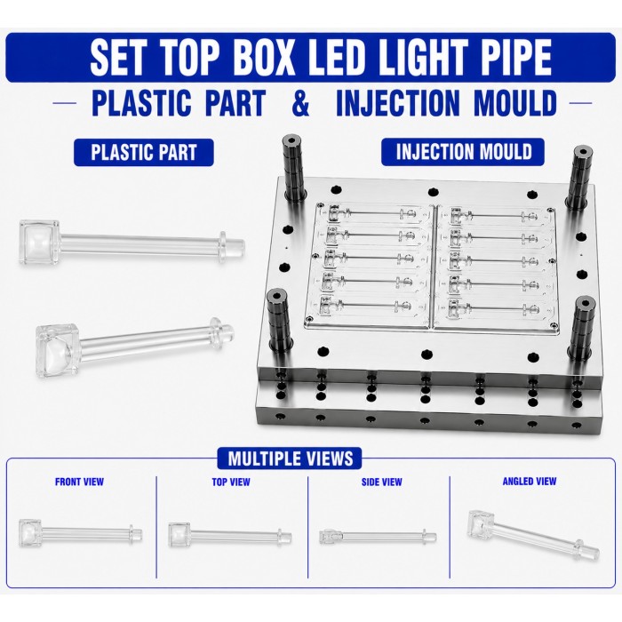 Set Top Box Plastic Led Light Pipe Mould and Moulding Service