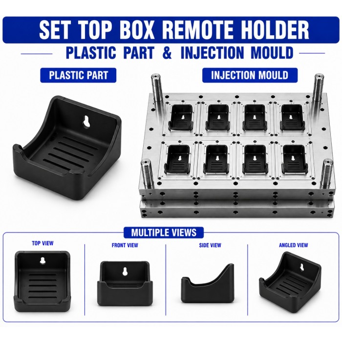Set Top Box Plastic Remote Holder Mould and Moulding Service