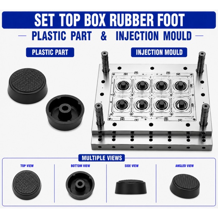 Set Top Box Plastic Rubber Foot Mould and Moulding Service