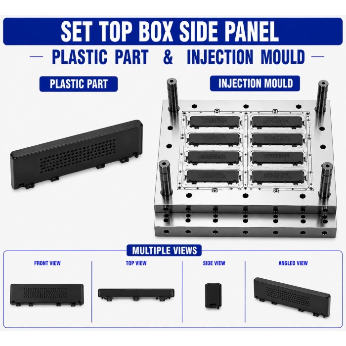 Set Top Box Plastic Side Panel Mould and Moulding Service