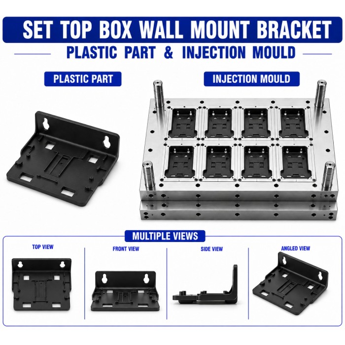 Set Top Box Plastic Wall Mount Bracket Mould and Moulding Service